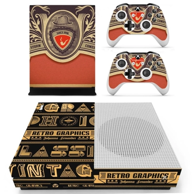 Retro Graphics decal skin for Xbox one S Console and 2 Controllers