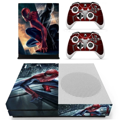 Spider Man decal skin for Xbox one S Console and 2 Control.. Spider Man decal skin for Xbox one S Console and 2 Control..