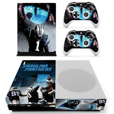 Carolina Panthers decal skin for Xbox one S Console and 2 .. Carolina Panthers decal skin for Xbox one S Console and 2 ..