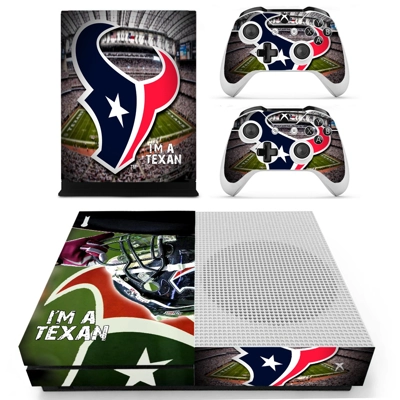 Houston Texan decal skin for Xbox one S Console and 2 Cont.. Houston Texan decal skin for Xbox one S Console and 2 Cont..