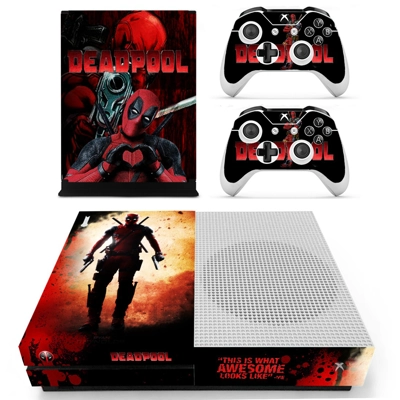 Deadpool decal skin for Xbox one S Console and 2 Controllers