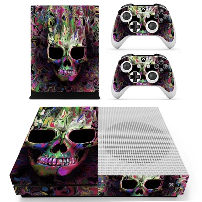 Colorful Skull decal skin for Xbox one S Console and 2 Con.. Colorful Skull decal skin for Xbox one S Console and 2 Con..