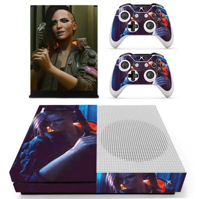 Cyberpunk 2077 decal skin for Xbox one S Console and 2 Con.. Cyberpunk 2077 decal skin for Xbox one S Console and 2 Con..
