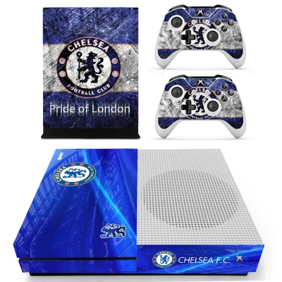 Chelsea FC decal skin for Xbox one S Console and 2 Control.. Chelsea FC decal skin for Xbox one S Console and 2 Control..