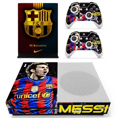 FCB Messi decal skin for Xbox one S Console and 2 Controll.. FCB Messi decal skin for Xbox one S Console and 2 Controll..