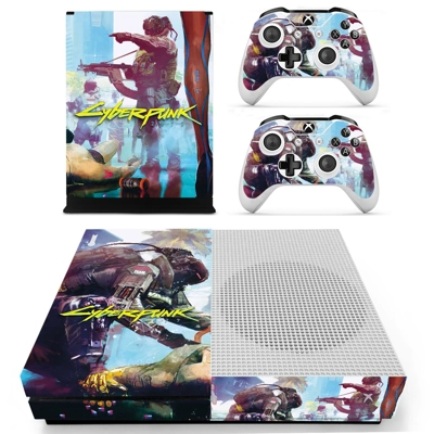 Cyberpunk 2077 decal skin for Xbox one S Console and 2 Con.. Cyberpunk 2077 decal skin for Xbox one S Console and 2 Con..