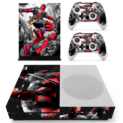 Deadpool decal skin for Xbox one S Console and 2 Controllers Deadpool decal skin for Xbox one S Console and 2 Controllers