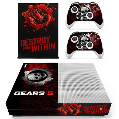 Gears 5 decal skin for Xbox one S Console and 2 Controllers Gears 5 decal skin for Xbox one S Console and 2 Controllers