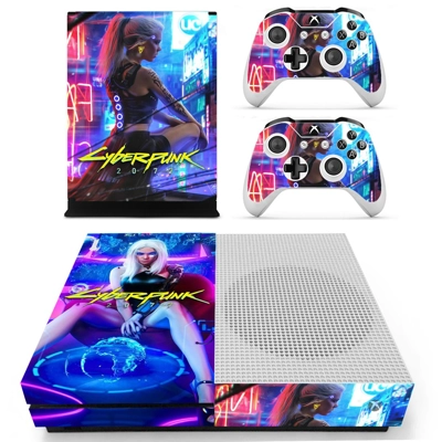Cyberpunk 2077 decal skin for Xbox one S Console and 2 Con.. Cyberpunk 2077 decal skin for Xbox one S Console and 2 Con..