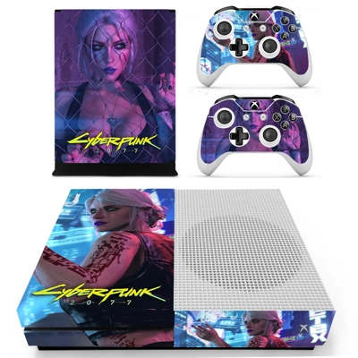 Cyberpunk 2077 decal skin for Xbox one S Console and 2 Con.. Cyberpunk 2077 decal skin for Xbox one S Console and 2 Con..