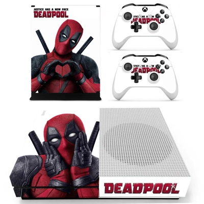 Deadpool decal skin for Xbox one S Console and 2 Controllers Deadpool decal skin for Xbox one S Console and 2 Controllers