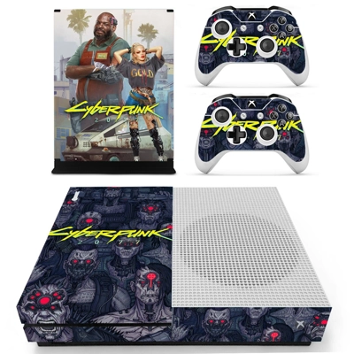 Cyberpunk 2077 decal skin for Xbox one S Console and 2 Con.. Cyberpunk 2077 decal skin for Xbox one S Console and 2 Con..