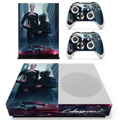 Cyberpunk 2077 decal skin for Xbox one S Console and 2 Controllers