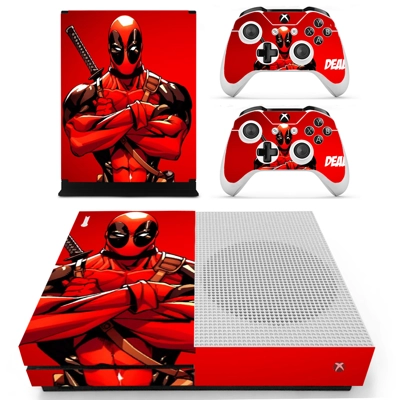 Deadpool decal skin for Xbox one S Console and 2 Controllers Deadpool decal skin for Xbox one S Console and 2 Controllers