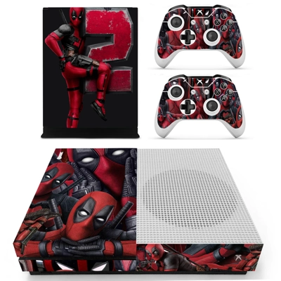 Deadpool decal skin for Xbox one S Console and 2 Controllers Deadpool decal skin for Xbox one S Console and 2 Controllers