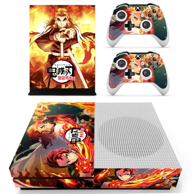 Demon Slayer decal skin for Xbox one S Console and 2 Contr.. Demon Slayer decal skin for Xbox one S Console and 2 Contr..