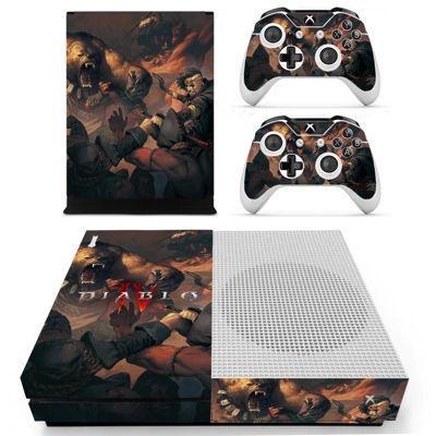 Diablo 4 decal skin for Xbox one S Console and 2 Controllers