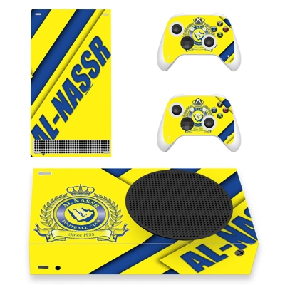 Al Nassr FC decal skin for Xbox Series S Console and 2 Con.. Al Nassr FC decal skin for Xbox Series S Console and 2 Con..