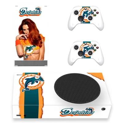 Miami Dolphins decal skin for Xbox Series S Console and 2 Controllers