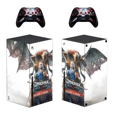 The Witcher Wild Hunt decal skin for Xbox Series X Console and 2 Controllers