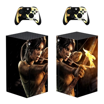 Shadow of the Tomb Raider decal skin for Xbox Series X Console and 2 Controllers