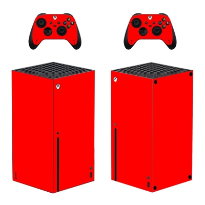 Red Texture decal skin for Xbox Series X Console and 2 Controllers