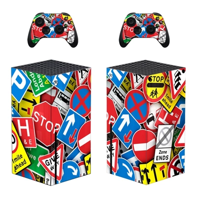 Sign Texture decal skin for Xbox Series X Console and 2 Controllers