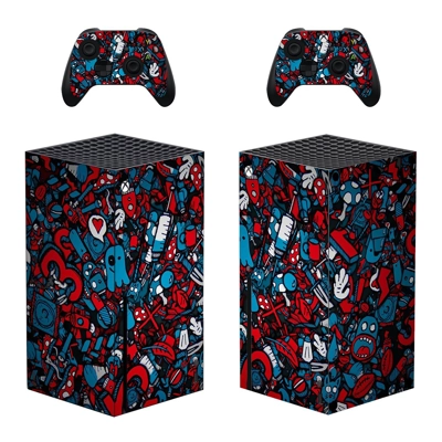 Cartoon Texture decal skin for Xbox Series X Console and 2 Controllers