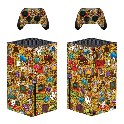 Skull Texture decal skin for Xbox Series X Console and 2 Controllers