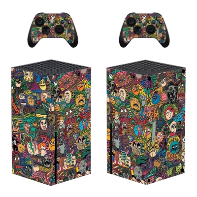 Cartoon Texture decal skin for Xbox Series X Console and 2 Controllers