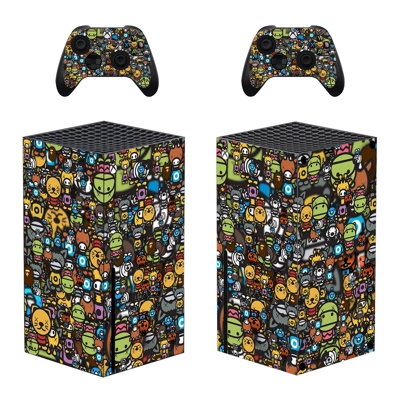 Cartoon Texture decal skin for Xbox Series X Console and 2 Controllers
