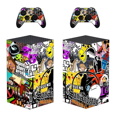 Cartoon Texture decal skin for Xbox Series X Console and 2 Controllers