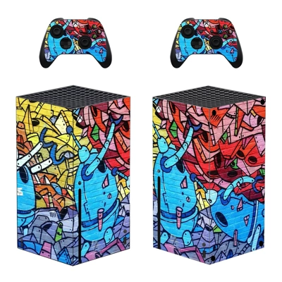 Cartoon Texture decal skin for Xbox Series X Console and 2 Controllers