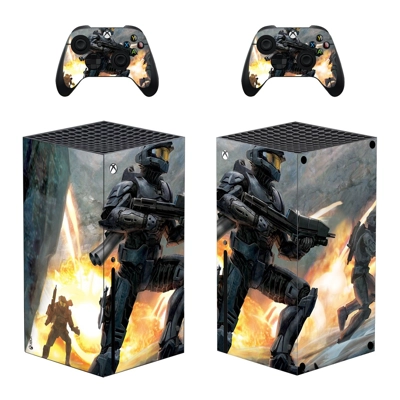 Halo decal skin for Xbox Series X Console and 2 Controllers Halo decal skin for Xbox Series X Console and 2 Controllers