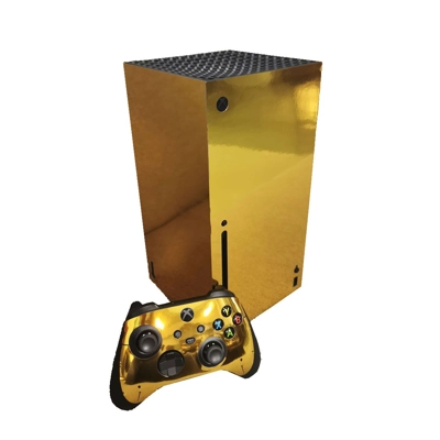 Golden Glossy decal skin for Xbox Series X Console and 2 C.. Golden Glossy decal skin for Xbox Series X Console and 2 C..