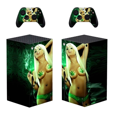Weed Girl decal skin for Xbox Series X Console and 2 Contr.. Weed Girl decal skin for Xbox Series X Console and 2 Contr..
