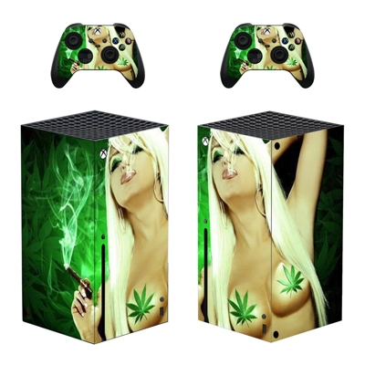 Weed Girl decal skin for Xbox Series X Console and 2 Contr.. Weed Girl decal skin for Xbox Series X Console and 2 Contr..