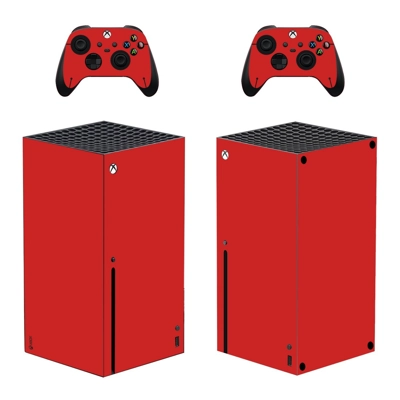 Red Texture decal skin for Xbox Series X Console and 2 Controllers