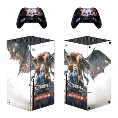 The Witcher Wild Hunt decal skin for Xbox Series X Console and 2 Controllers