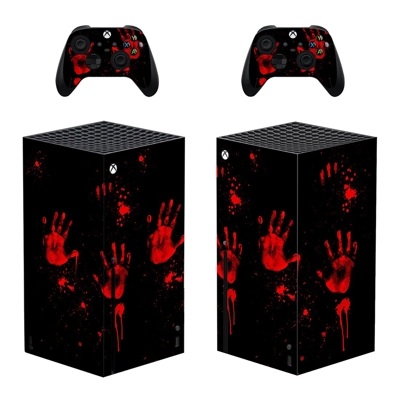 Bloody Hand decal skin for Xbox Series X Console and 2 Con.. Bloody Hand decal skin for Xbox Series X Console and 2 Con..
