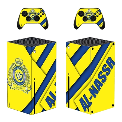Al Nassr FC decal skin for Xbox Series X Console and 2 Con.. Al Nassr FC decal skin for Xbox Series X Console and 2 Con..