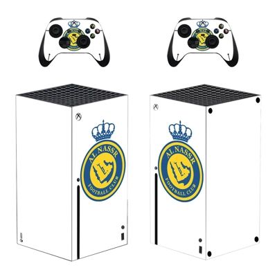 Al Nassr FC decal skin for Xbox Series X Console and 2 Con.. Al Nassr FC decal skin for Xbox Series X Console and 2 Con..