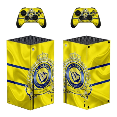 Al Nassr FC decal skin for Xbox Series X Console and 2 Con.. Al Nassr FC decal skin for Xbox Series X Console and 2 Con..