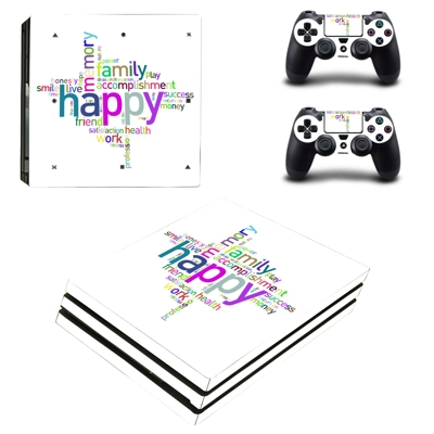 Family Happy decal skin for PS4 Pro Console and 2 Controllers