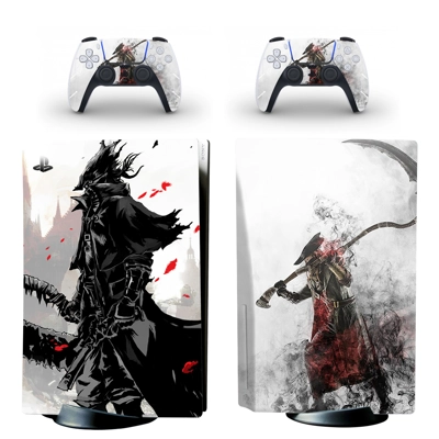 Bloodborne decal skin for PS5 Disc Edition Console and two.. Bloodborne decal skin for PS5 Disc Edition Console and two..