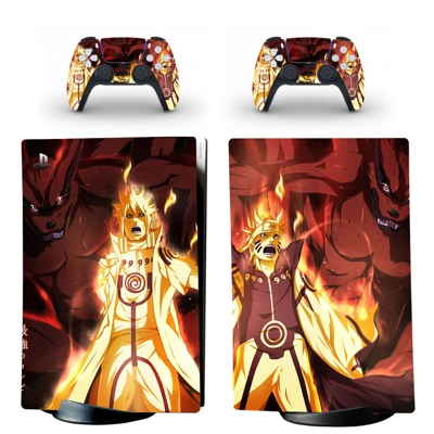 Anime Naruto decal skin for PS5 Digital Console and two Co.. Anime Naruto decal skin for PS5 Digital Console and two Co..