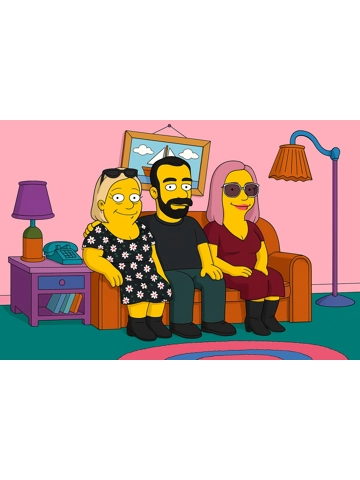 A4 Custom Personalised Animated The Simpsons Illustrative Portrait