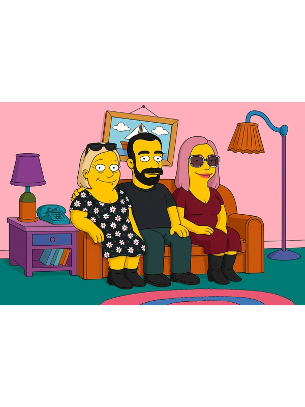 A4 Custom Personalised Animated The Simpsons Illustrative Portrait