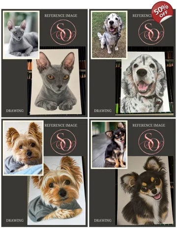 A5 Coloured Pencil Pet Portraits
