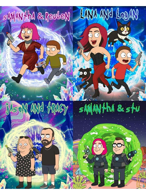 A4 Custom Personalised Animated Rick & Morty Illustrative Portrait